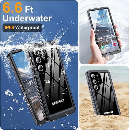 for Samsung Galaxy S25 Ultra Case, IP68 Waterproof with Built-in Screen&Lens Protector [14FT Military Shockproof] Full Body Heavy Duty Protective Phone Case for S25 Ultra 5G, Black