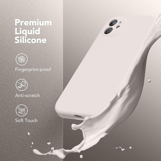 Magnetic for iPhone 11 Phone Case Silicone, Compatible with MagSafe, [Full Camera Protection][Screen Protector] Slim Shockproof Protective Case for iPhone 11 6.1", Stone