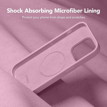 GONEZ for iPhone 14 Pro Case, Compatible with Magsafe, with Screen Protector + Camera Lens Protector, Soft Anti-Scratch Microfiber Lining, Shockproof Liquid Silicone Phone Cover, Blackcurrant