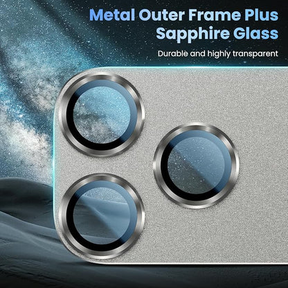 Uyiton Compatible with iPhone 17 Pro Camera Lens Protector - [Not Easy to Break][Strong Adsorption][Case-Friendly] Metal Tempered Glass Rear Camera Screen Cover - Natural Titanium