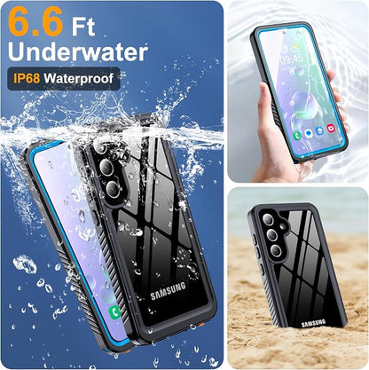 for Samsung Galaxy S25 Plus Case, IP68 Waterproof with Built-in Screen&Lens Protector [14FT Military Shockproof] Full Body Heavy Duty Protective Phone Case for S25 Plus 5G, Blue