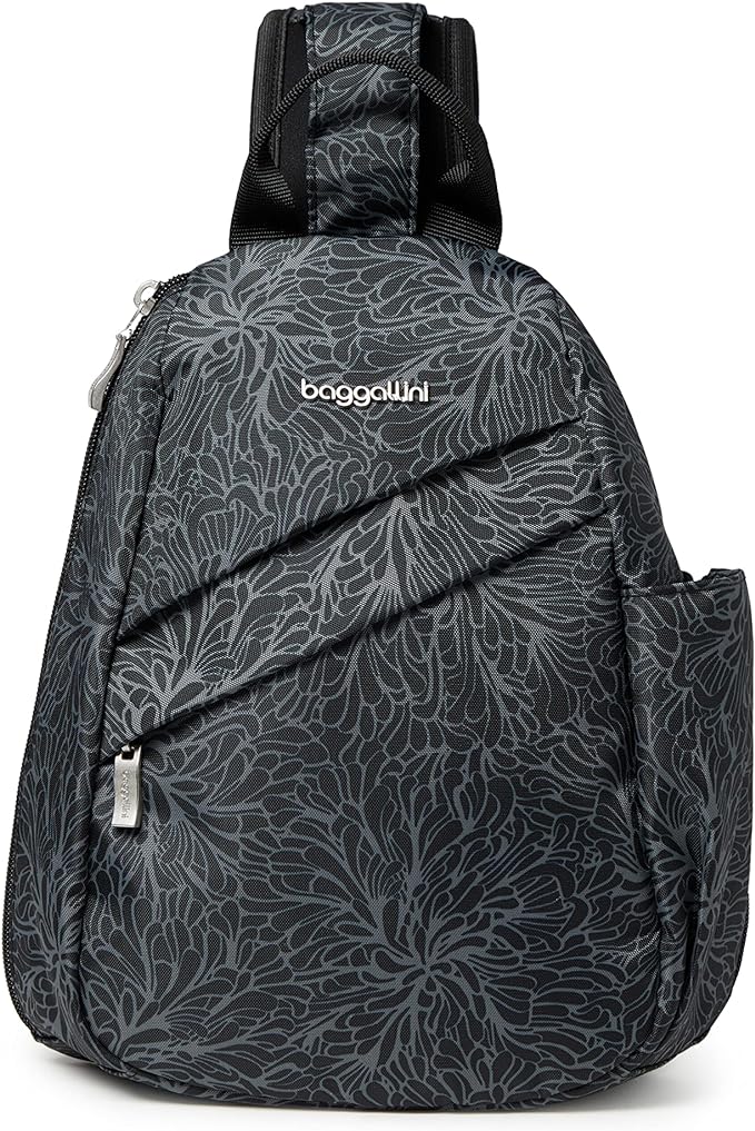 Baggallini Medium Sling Backpack - 9"x11" Lightweight Sling Bag with Convertible Adjustable Shoulder Strap
