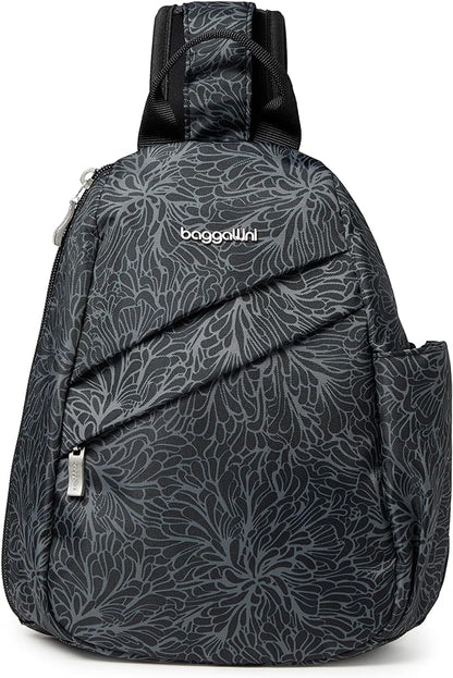 Baggallini Medium Sling Backpack - 9"x11" Lightweight Sling Bag with Convertible Adjustable Shoulder Strap