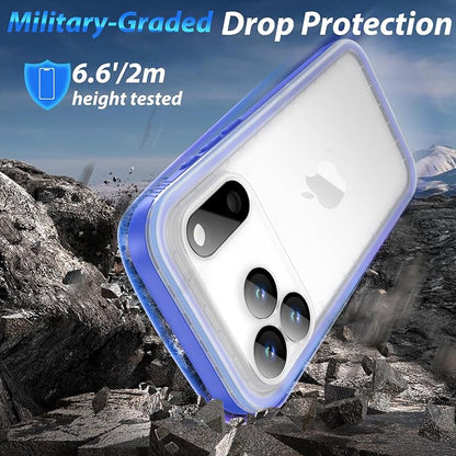 SPORTLINK for iPhone 17 Pro Max Case, IP68 Waterproof Military Protective Full Body Heavy Duty Shockproof 360 Sealed Dustproof with Camera Screen Protector Phone Cover for iPhone 17 Pro Max 6.9" Blue