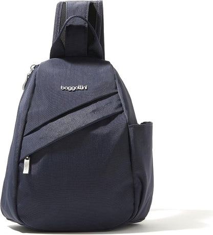 Baggallini Medium Sling Backpack - 9"x11" Lightweight Sling Bag with Convertible Adjustable Shoulder Strap