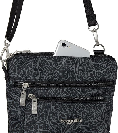 Baggallini Modern Pocket Crossbody Bag for Women, 8.5"x8.5" Handbag Purse with RFID, Lightweight Water-Resistant