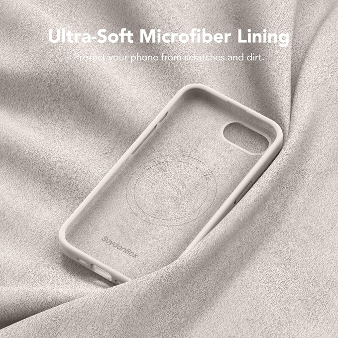 Magnetic for iPhone 17e/iPhone 16e Case, Compatible with MagSafe, [Soft Anti-Scratch Microfiber Lining] Slim Silicone Shockproof Protective Phone Case for iPhone 17e/16e 6.1", Stone
