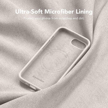 Magnetic for iPhone 17e/iPhone 16e Case, Compatible with MagSafe, [Soft Anti-Scratch Microfiber Lining] Slim Silicone Shockproof Protective Phone Case for iPhone 17e/16e 6.1", Stone