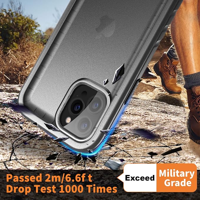 Cozycase Compatible with iPhone 12 Pro Max Case Waterproof, Built-in Screen Protector, Full Body Protective Cover, Shockproof Waterproof Case for iPhone 12 Pro Max 6.7 inch 2020 (Black)