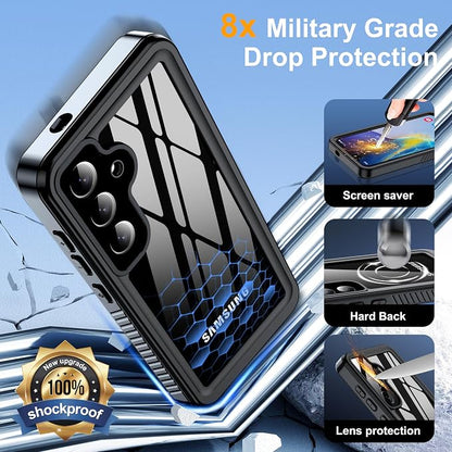 for Samsung Galaxy S25 Plus Case, IP68 Waterproof with Built-in Screen&Lens Protector [14FT Military Shockproof] Full Body Heavy Duty Protective Phone Case for S25 Plus 5G, Black