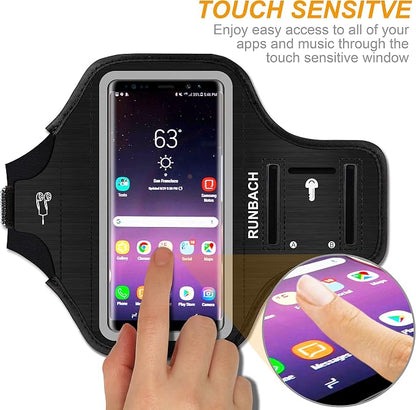 Armband for Galaxy Note 20/10+/9/8,Sweatproof Running Exercise Bag with Fingerprint Touch/Key Holder and Card Slot for Galaxy Note 20/10+/9/8(Black)
