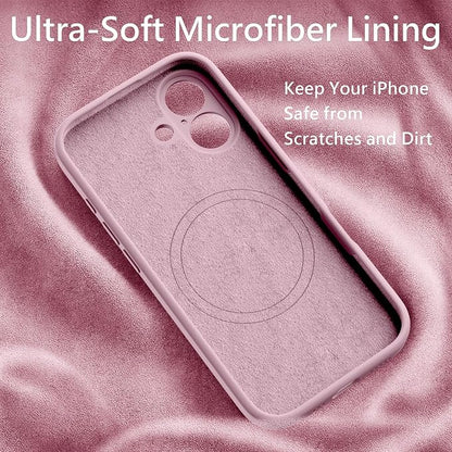 FireNova Magnetic for iPhone 17 Case, Compatible with MagSafe, [Integrated Silicone Camera Control Button] [Camera Protection] Anti-Scratch Microfiber Lining Phone Case, 6.3", Chalk Pink