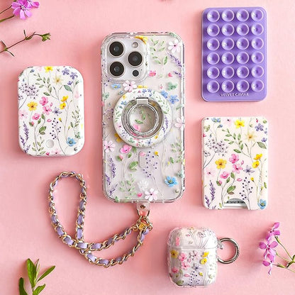 VELVET CAVIAR Compatible with MagSafe Phone Grip 2.0 | Cute Magnetic Ring Holder | Finger Loop Kickstand | Pop On Accessory for iPhone 17, 16, 15, 14, 13, 12 | Enchanted Floral