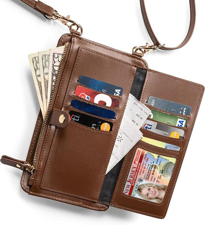 Claasico Crossbody Phone Purse for Women – RFID Phone Case Wallet w/Magnetic Closure & Separate Zipper Pocket Crossbody Bag
