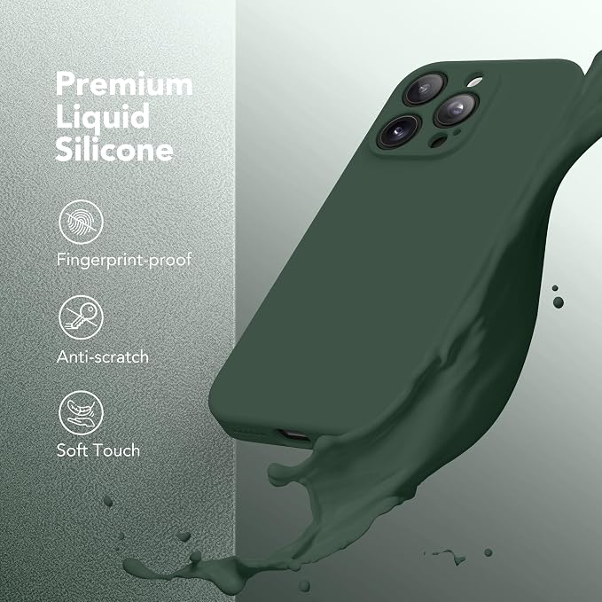 Magnetic for iPhone 16 Pro Case, Compatible with MagSafe, [Full Camera Protection][Screen Protector] Silicone Shockproof Protective Phone Case for iPhone 16 Pro 6.3", Alpine Green