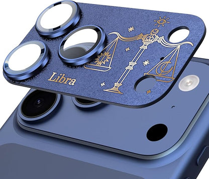 Compatible for iPhone 17 Pro Camera Lens Protector, Libra Pattern, Drop Protection, Anti Scratch Full-Coverage, AR 360-Degree Protection, Camera Transmfttance HD, Easy Installation, Dark Blue