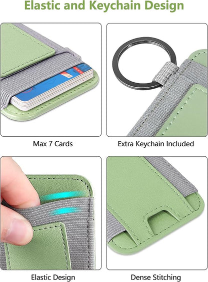 ExtreLife For Magsafe Wallet, Strongest Magnetic Wallet for iPhone 17/16/15/14/13/12 Series, Magnetic Card Holder with 2 Card Slots, RFID Blocking, Vegan Leather, Hold 7 Cards, Light Green
