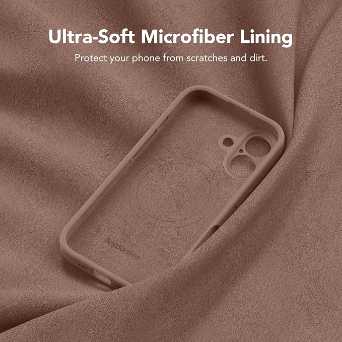 Magnetic for iPhone 17 Case, Compatible with MagSafe, [Full Camera Protection][Screen Protector] Silicone Shockproof Protective Phone Case for iPhone 17 6.3", Brown
