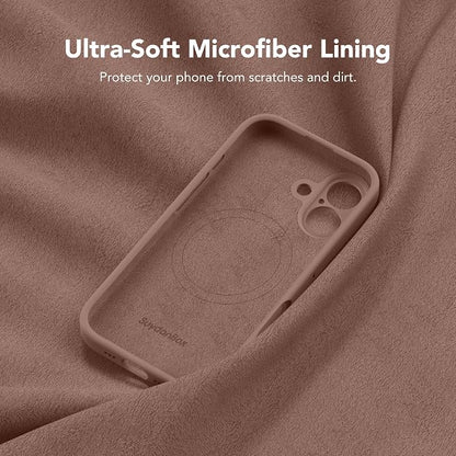 Magnetic for iPhone 17 Case, Compatible with MagSafe, [Full Camera Protection][Screen Protector] Silicone Shockproof Protective Phone Case for iPhone 17 6.3", Brown