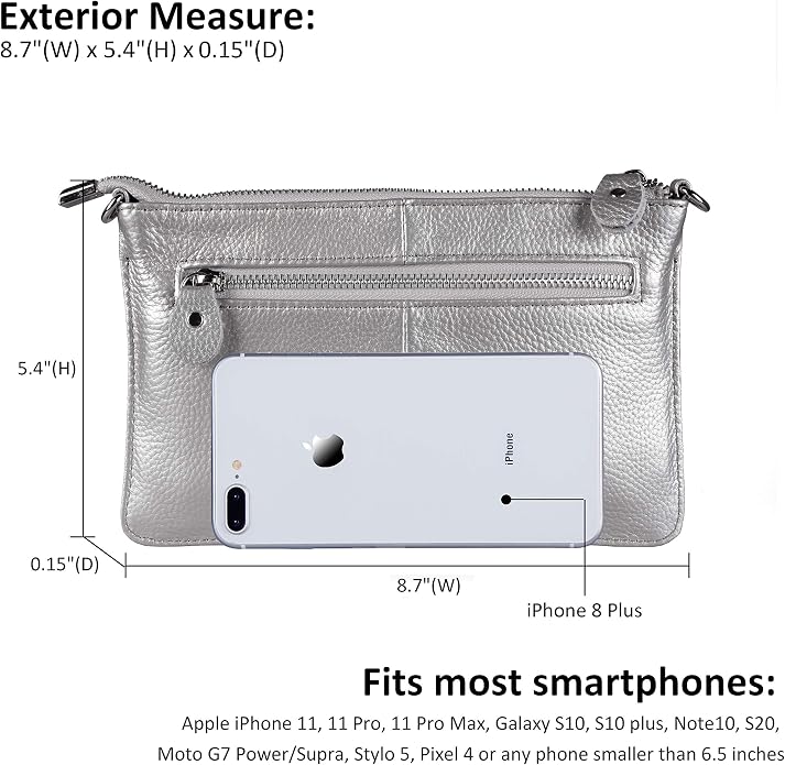 befen Genuine Leather Wristlet Clutch Wallet Purses Small Crossbody Bags for Women with RFID Blocking Card Slots