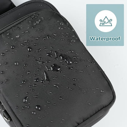 BROADREAM Mini Crossbody Sling Bag, Small Chest Bags Dual Pocket with Zipper Lock, RFID Blocking & Water Resistant Women Men