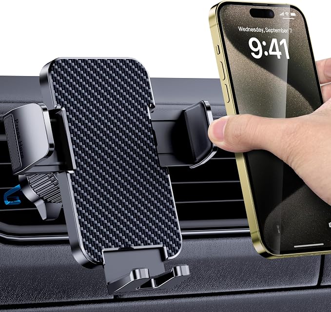 Car Phone Holder for Your Car [Thick Case Friendly] Automobile Accessories Air Vent 360 Degree Rotation [Super Stable] Dashboard Cell Phone Holder Fit for iPhone Android Smartphone