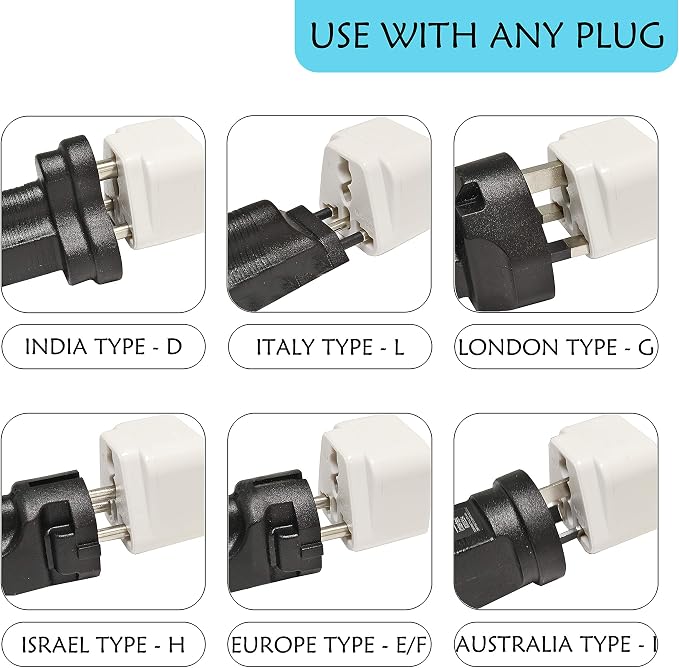 Ceptics South Africa, Botswana Travel Adapter, Universal Socket Plug Accepts Plugs From any Country, Perfect for Cell Phones, Laptops, Chargers and More - 3 Pack