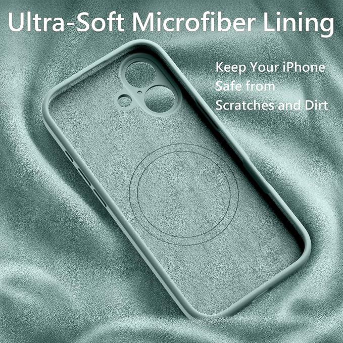FireNova Magnetic for iPhone 17 Case, Compatible with MagSafe, [Integrated Silicone Camera Control Button] [Camera Protection] Anti-Scratch Microfiber Lining Phone Case, 6.3", Mint Green