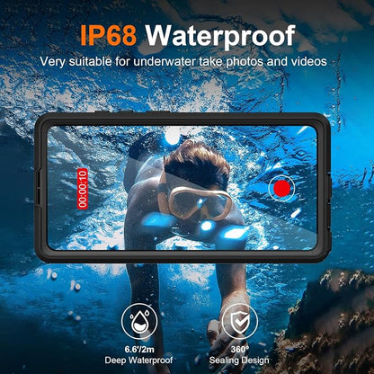 GOLDJU for Samsung Galaxy S26 Ultra Case Waterproof, S26 Ultra Case with Built-in Screen & Lens Protector, Shockproof Full Body Protection Phone Case, Compatible with MagSafe/Wireless Charging, Black
