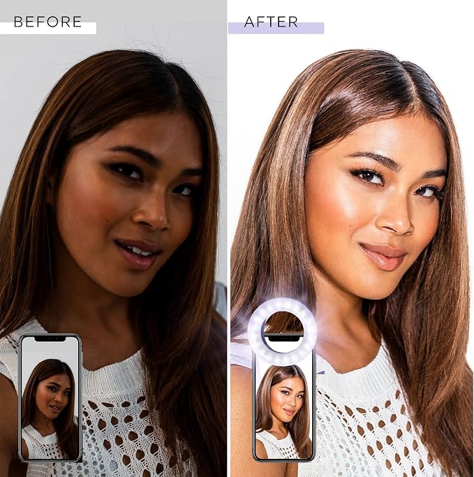 LITTIL Selfie One - Ring Light for Phone, iPhone, Android or Laptop | 3 Adjustable Light Modes | Rechargeable Batteries | Clip On Design | Perfect for Beauty, Influencers, Creators
