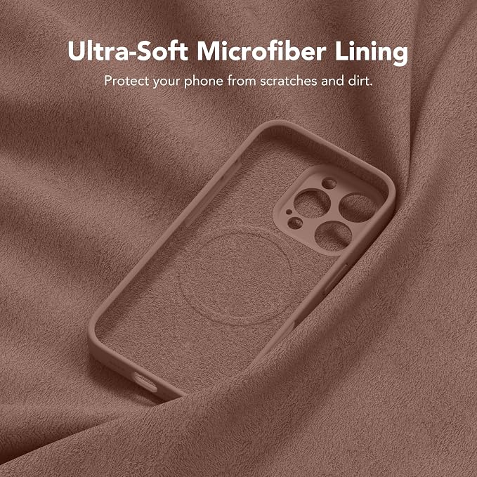 Magnetic for iPhone 16 Pro Max Case, Compatible with MagSafe, [Full Camera Protection][Screen Protector] Silicone Shockproof Protective Phone Case for iPhone 16 Pro Max 6.9", Brown