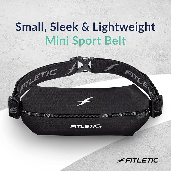 Fitletic Active Lifestyle Fanny Pack & Mini Sports Running Belt For Men & Women – Lightweight, Low Profile- Ultra-Soft Expandable Lycra Pouch - Fits All Phones – Inner Pocket