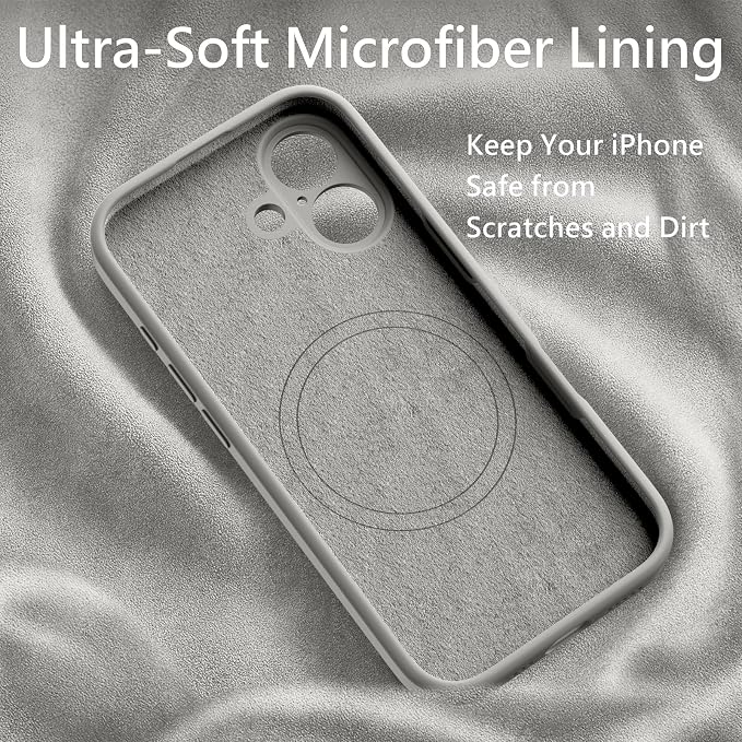 FireNova Magnetic for iPhone 17 Case, Compatible with MagSafe, [Integrated Silicone Camera Control Button] [Camera Protection] Anti-Scratch Microfiber Lining Phone Case, 6.3", Natural Titanium