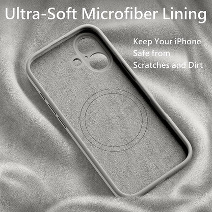 FireNova Magnetic for iPhone 17 Case, Compatible with MagSafe, [Integrated Silicone Camera Control Button] [Camera Protection] Anti-Scratch Microfiber Lining Phone Case, 6.3", Natural Titanium