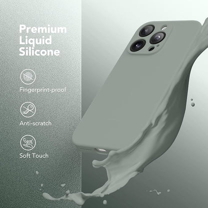 Magnetic for iPhone 16 Pro Case, Compatible with MagSafe, [Full Camera Protection][Screen Protector] Silicone Shockproof Protective Phone Case for iPhone 16 Pro 6.3", Calke Green