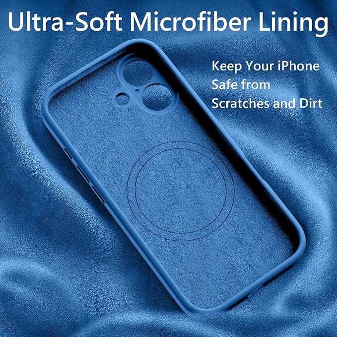 FireNova Magnetic for iPhone 17 Case, Compatible with MagSafe, [Integrated Silicone Camera Control Button] [Camera Protection] Anti-Scratch Microfiber Lining Phone Case, 6.3", Blue