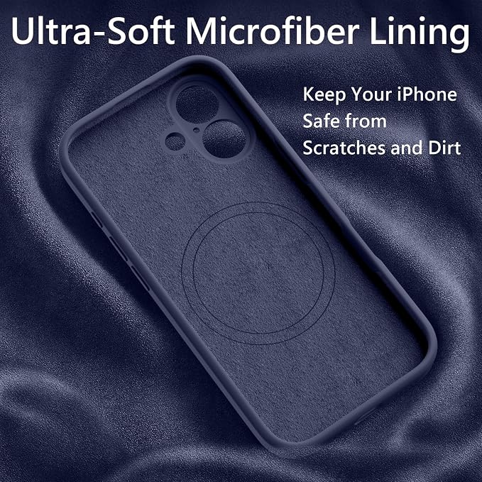 FireNova Magnetic for iPhone 17 Case, Compatible with MagSafe, [Integrated Silicone Camera Control Button] [Camera Protection] Anti-Scratch Microfiber Lining Phone Case, 6.3", Navy Blue