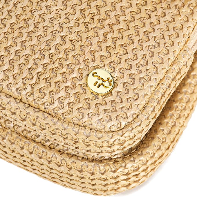 Haytijoe Faux Straw Crossbody Bags for Women Small Summer Purse RFID Woven Phone Bag Travel Beach Hawaiian Essentials Gifts