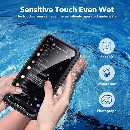 ANTSHARE for iPhone 16 Pro Case Waterproof, [Anti Spy] for iPhone 16 Pro Privacy Screen Protector, [IP68 Under Water] Heavy Duty Full-Body Shockproof Phone Case, Black