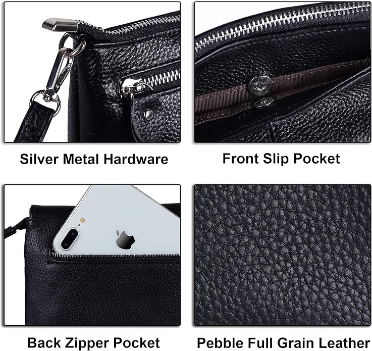 befen Genuine Leather Wristlet Clutch Wallet Purses Small Crossbody Bags for Women with RFID Blocking Card Slots