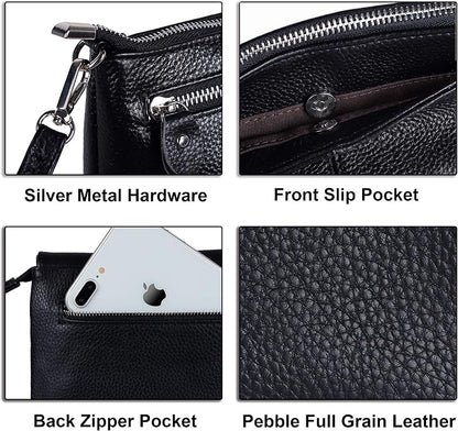 befen Genuine Leather Wristlet Clutch Wallet Purses Small Crossbody Bags for Women with RFID Blocking Card Slots