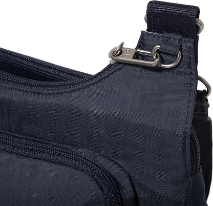 Baggallini Securtex Anti-theft Crossover Crossbody Bag 11”w X 8.5”h, Rfid, Built-in Wallet, Locking Zippers
