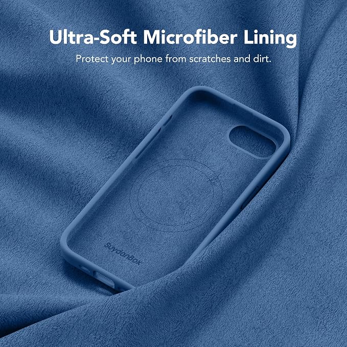 Magnetic for iPhone 17e/iPhone 16e Case, Compatible with MagSafe, [Soft Anti-Scratch Microfiber Lining] Slim Silicone Shockproof Protective Phone Case for iPhone 17e/16e 6.1", Lake Blue