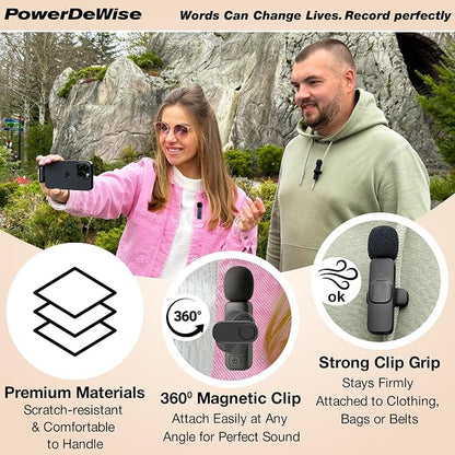Magnetic Clip for Wireless Lavalier Microphone – 360° Strong Mic Magnet Mount for Mini Mic Pro, MAYBESTA, Bulatry, PQRQP – Invisible Hands-Free Mic Holder for Shirt, Jacket, Collar