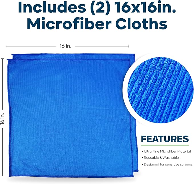 KICTeam – CrystalVu® Screen Cleaner Spray Kit with Microfiber Cloths – Streak-Free Cleaner for TV, Phone, Laptop, Monitor & Tablet Screens (32oz)