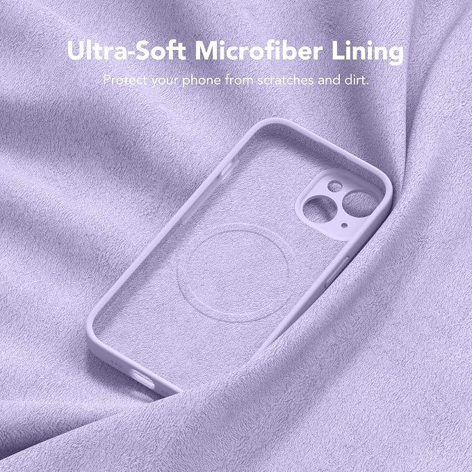 Magnetic for iPhone 15 Plus Case, Compatible with MagSafe, [Full Camera Protection][Screen Protector] Silicone Shockproof Protective Phone Case for iPhone 15 Plus 6.7", Clove Purple