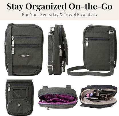 Baggallini Journey Crossbody Bags for Women 9x6 Small Lightweight Travel Handbag W/RFID