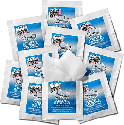 Endust for Electronics; Individually Wrapped, Portable, Anti-Static, Screen & Electronics Cleaning Wipes; 150 Count (14316)