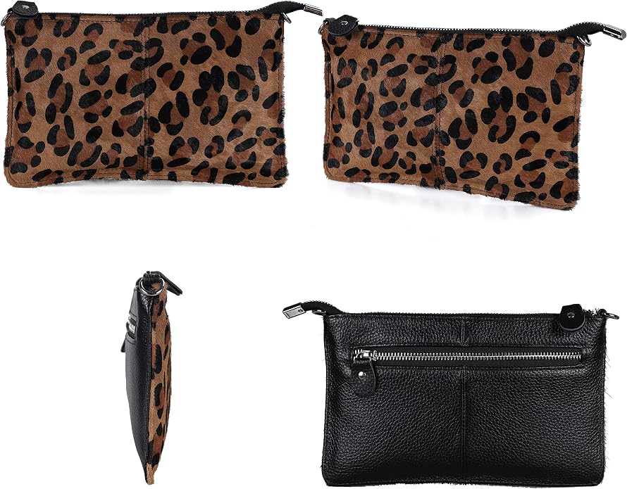 befen Genuine Leather Wristlet Clutch Wallet Purses Small Crossbody Bags for Women with RFID Blocking Card Slots