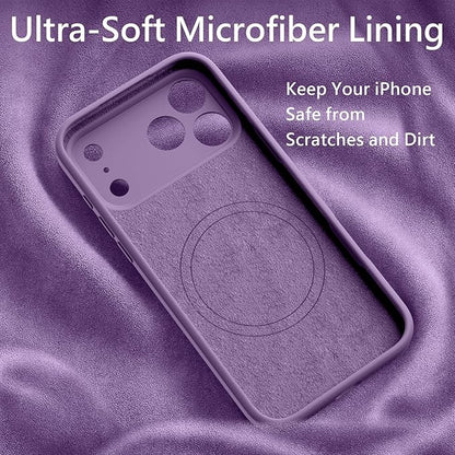 FireNova Magnetic for iPhone 17 Pro Max Case, Compatible with MagSafe, [Integrated Silicone Camera Control Button] [Camera Protection] Anti-Scratch Microfiber Lining Phone Case, 6.9", Light Purple